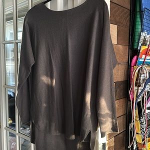 Women XL INC shirt tail charcoal  tunic sweater. New with tags